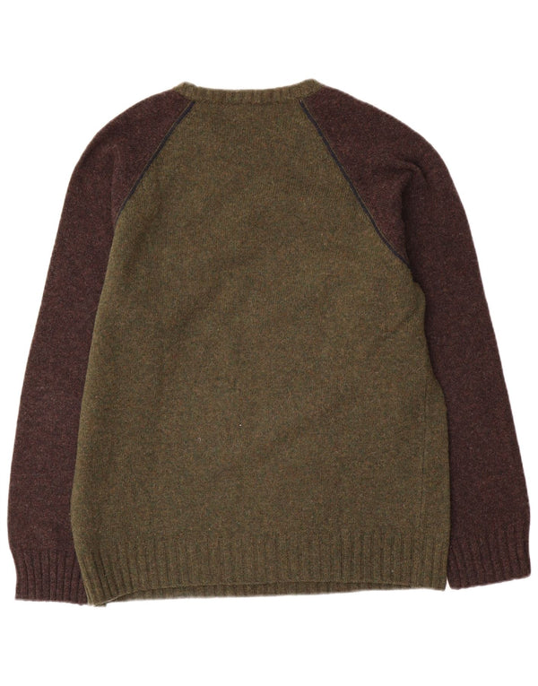 Suéter masculino Armani Jeans com gola redonda 2XL cáqui colorblock