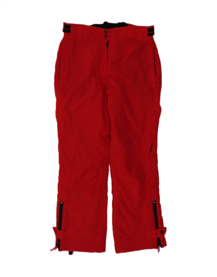Calça de esqui feminina AST UK 16 grande poliéster vermelho