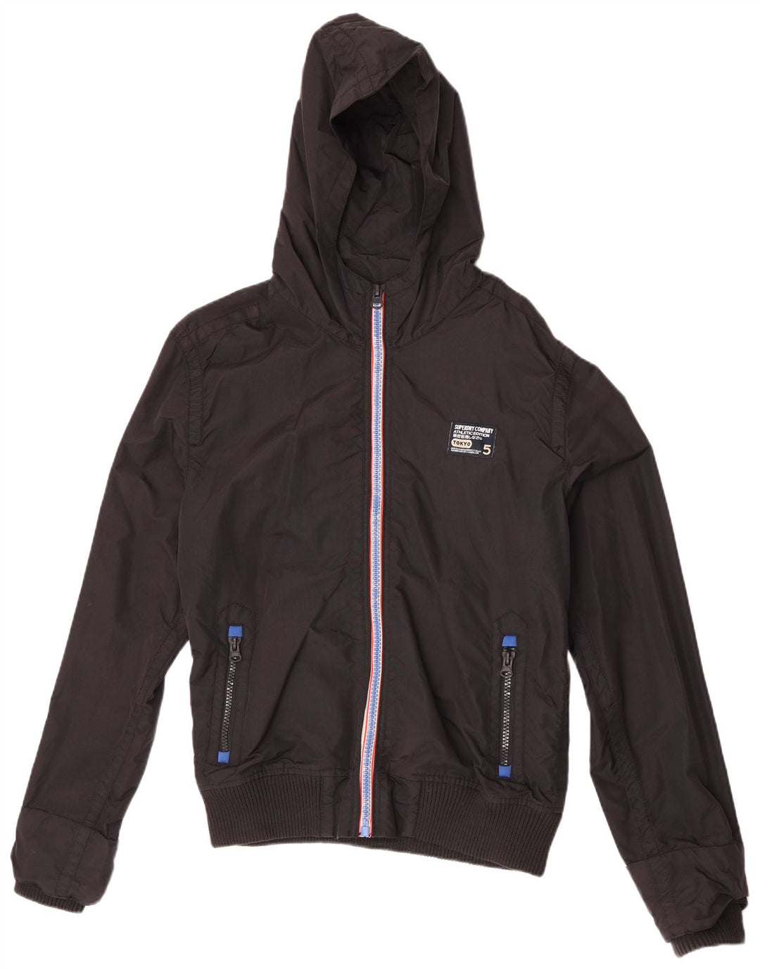 Jaqueta bomber masculina Superdry com capuz Reino Unido 46 2XL preto nylon