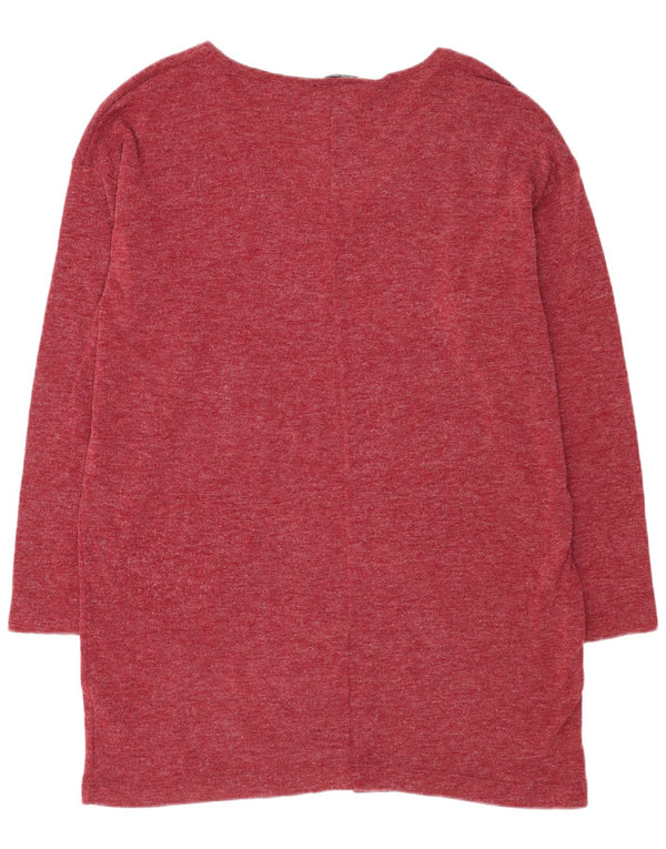 Zara Vestido feminino folgado com ajuste solto Reino Unido 18 XL Borgonha poliéster