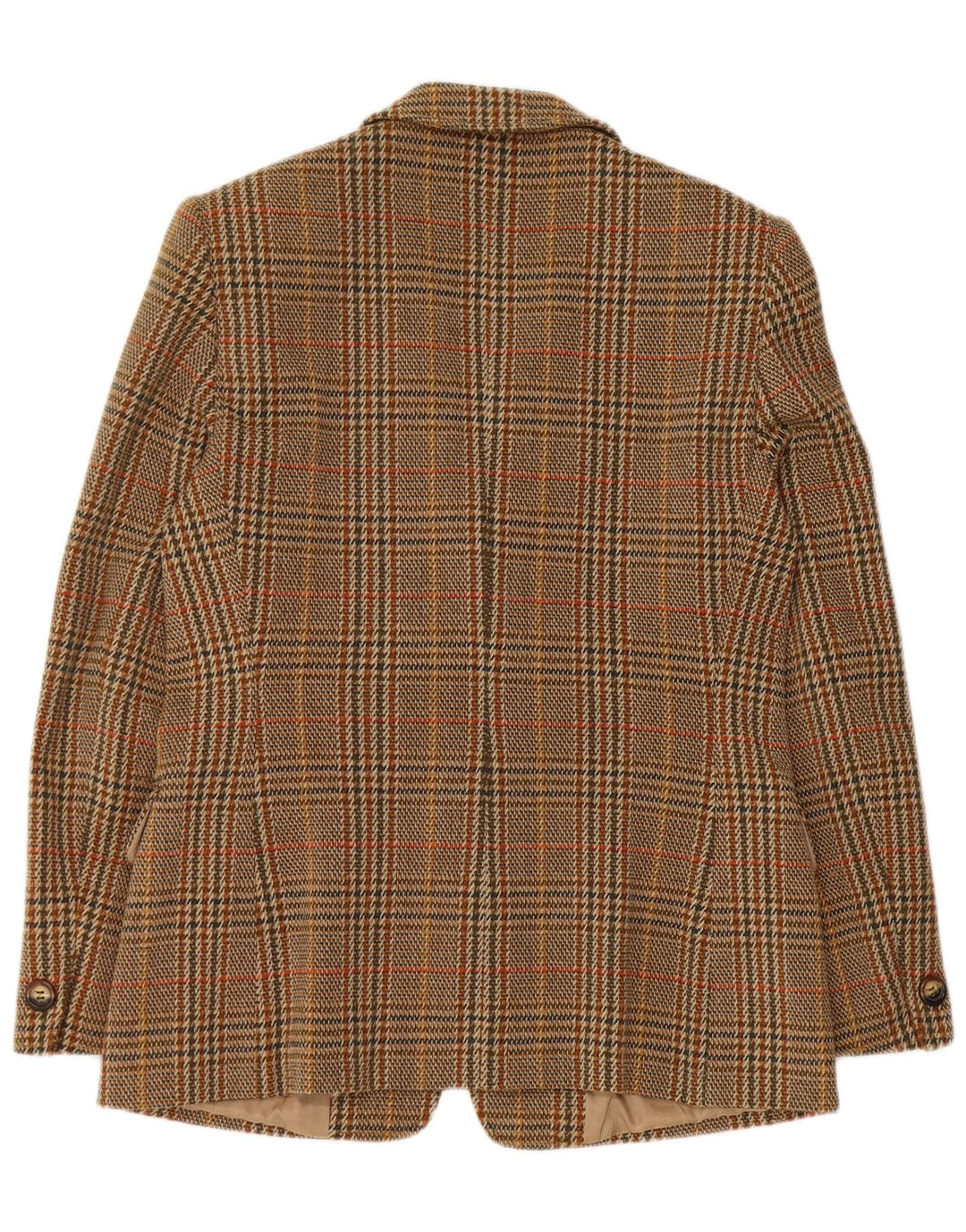 Jaqueta blazer feminina Marella com 2 botões Reino Unido 16 grande marrom houndstooth