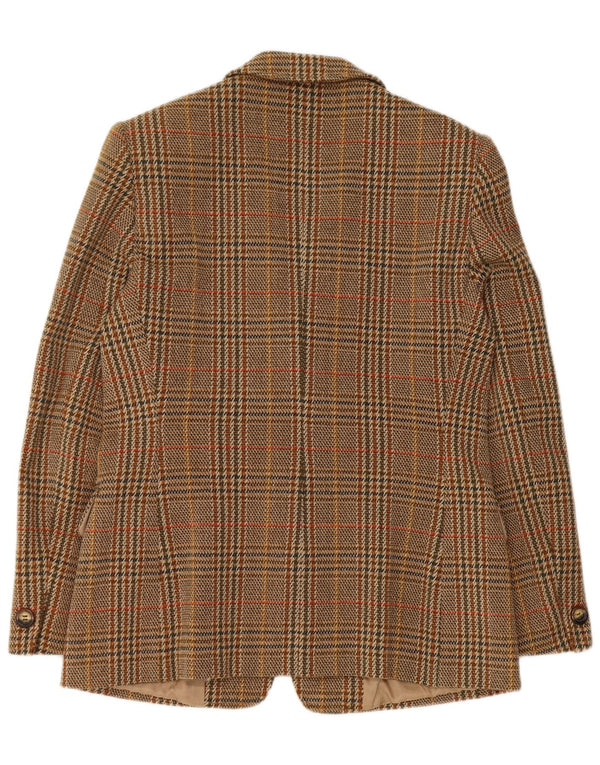 Jaqueta blazer feminina Marella com 2 botões Reino Unido 16 grande marrom houndstooth