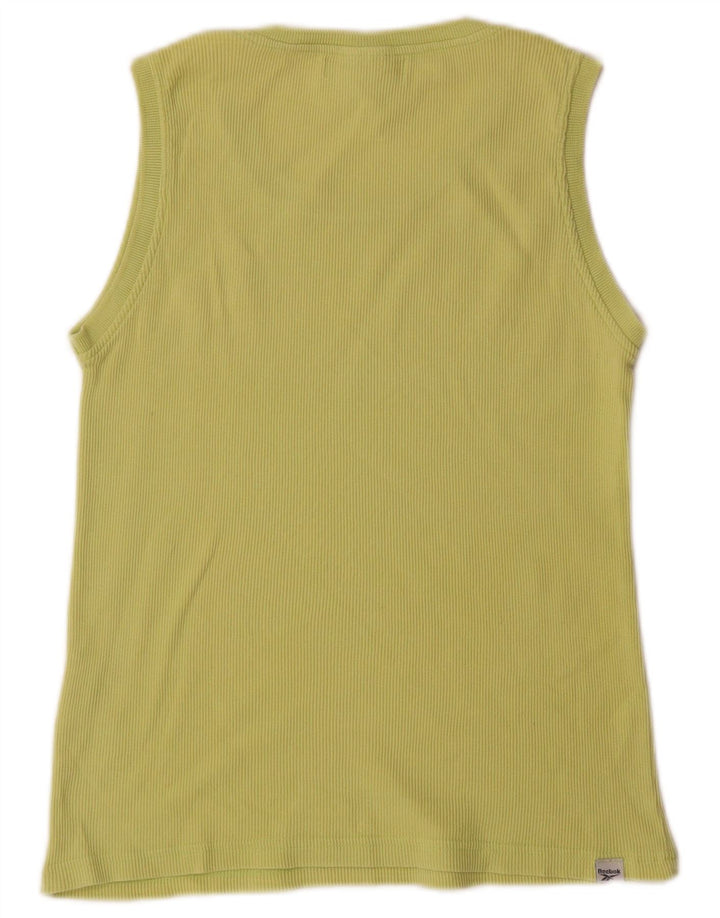 Reebok Womens Vest Top UK 16 Grande Algodão Verde