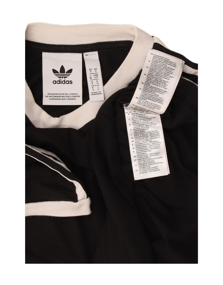 Adidas Mens Camiseta Top Pequeno Algodão Preto