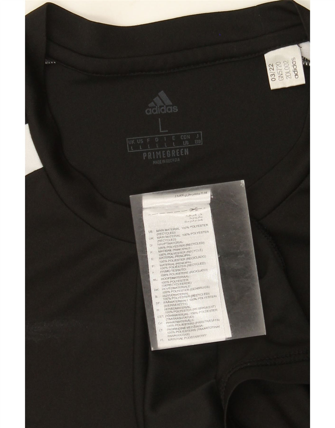 ADIDAS Mens Aeroready T-Shirt Top Grande Preto Colourblock Poliéster