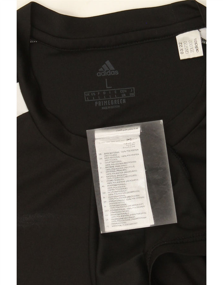 ADIDAS Mens Aeroready T-Shirt Top Grande Preto Colourblock Poliéster