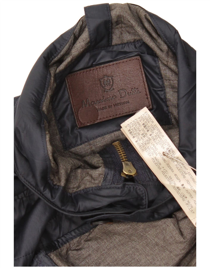 Colete masculino Massimo Dutti UK 40 grande poliéster azul marinho