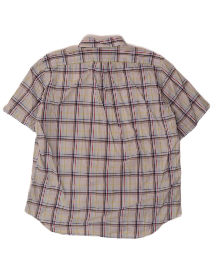 Camisa masculina de manga curta Marlboro Classics grande algodão xadrez multicolorido