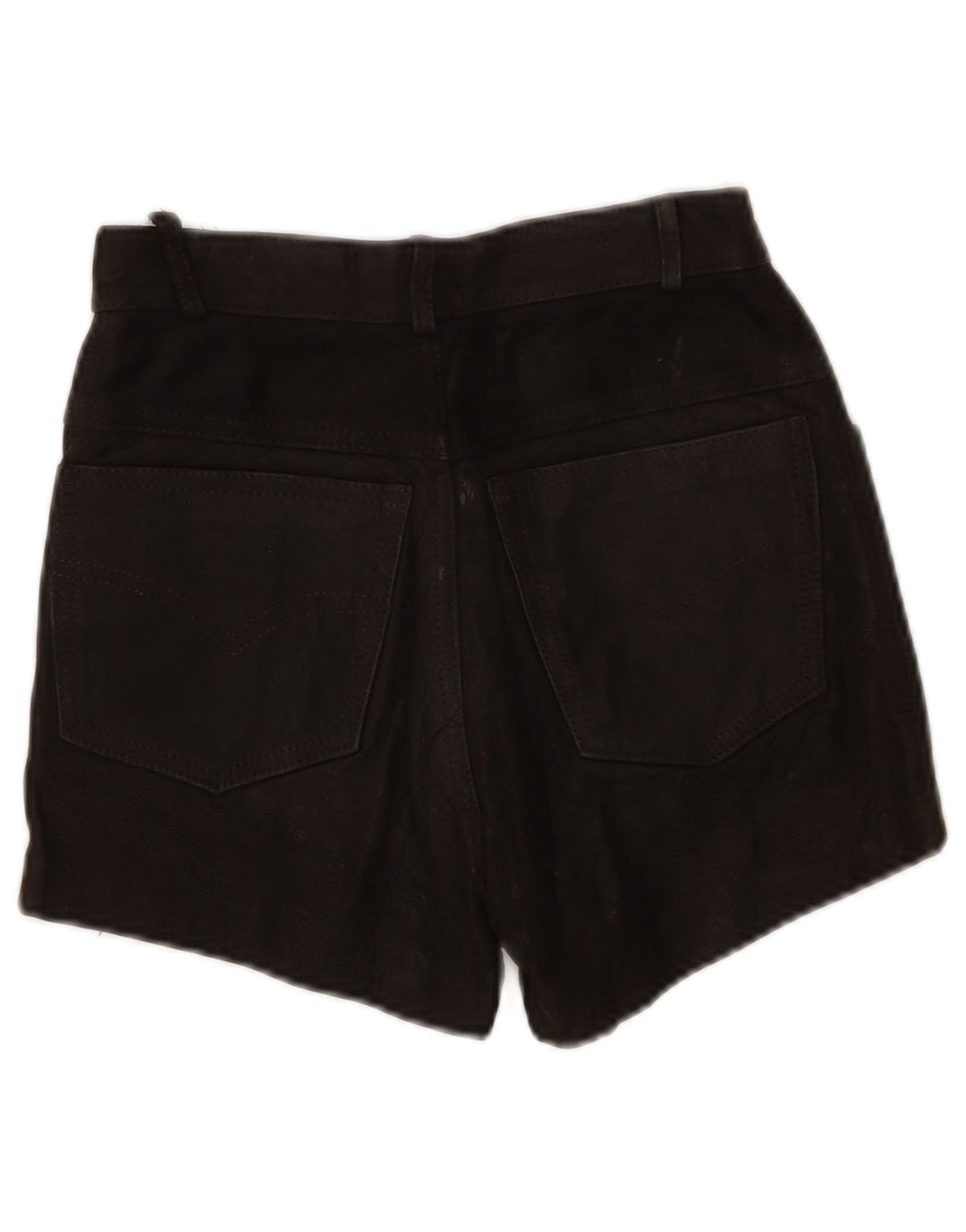 Shorts de couro feminino vintage W24 XS preto