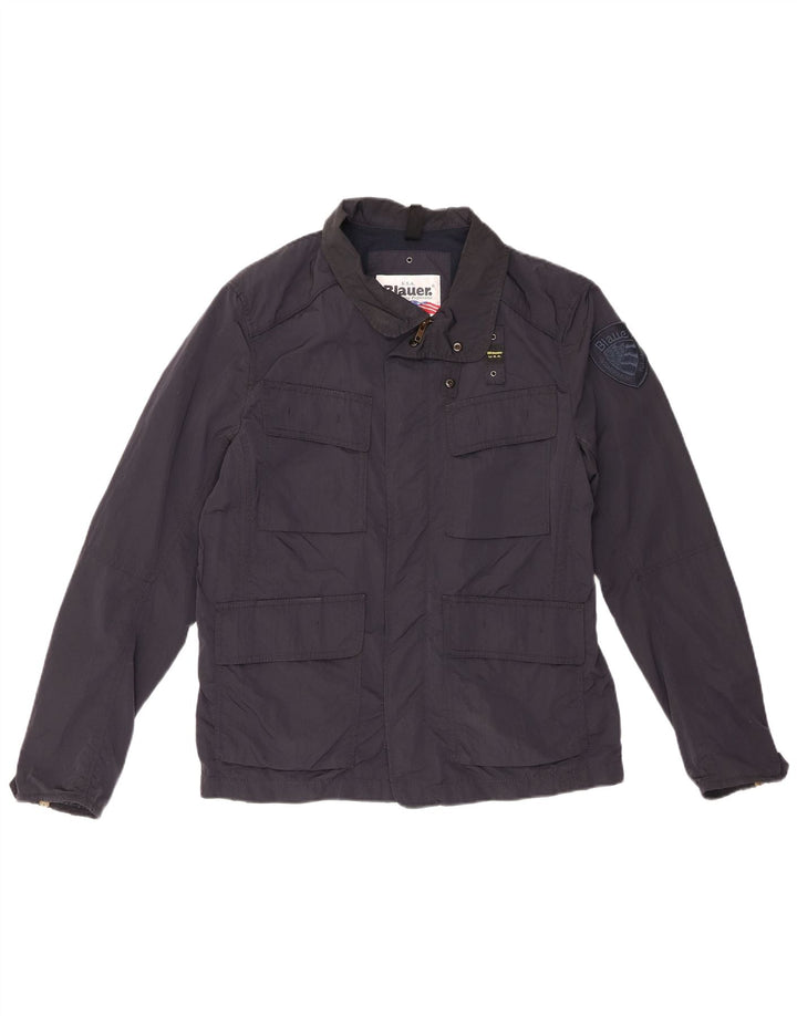 Jaqueta utilitária masculina Blauer UK 40 grande poliamida azul marinho