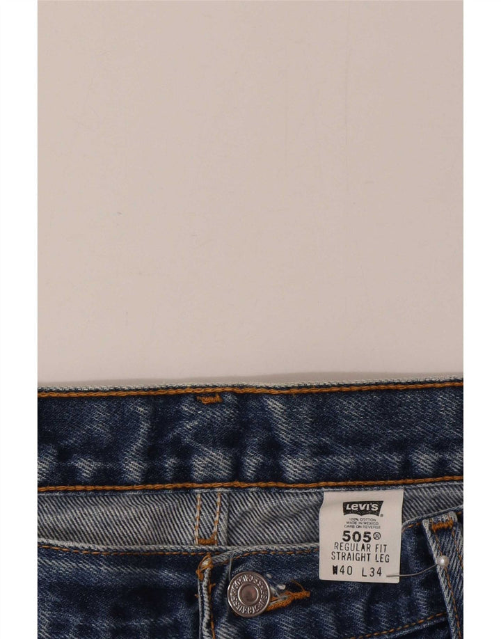 Calça jeans masculina Levi's 505 Regular Fit Straight W40 L34 Azul Algodão