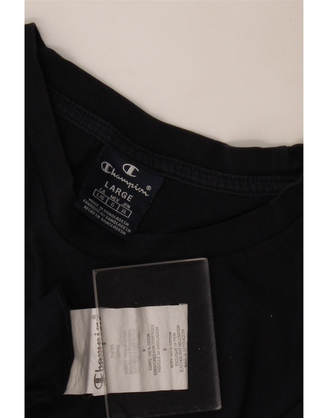 CAMPEÃO Camiseta masculina gráfica grande algodão azul marinho