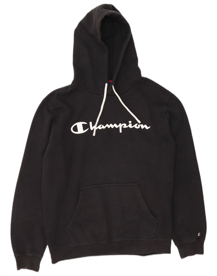 Jumper com capuz gráfico masculino Champion grande preto