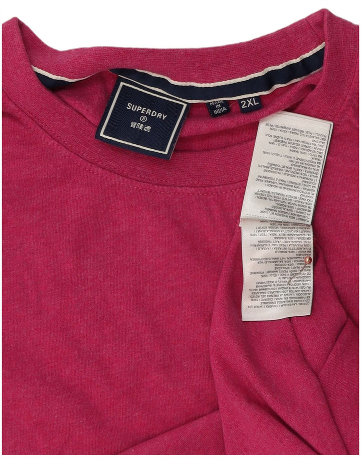 Camiseta masculina SUPERDRY Top 2XL algodão rosa