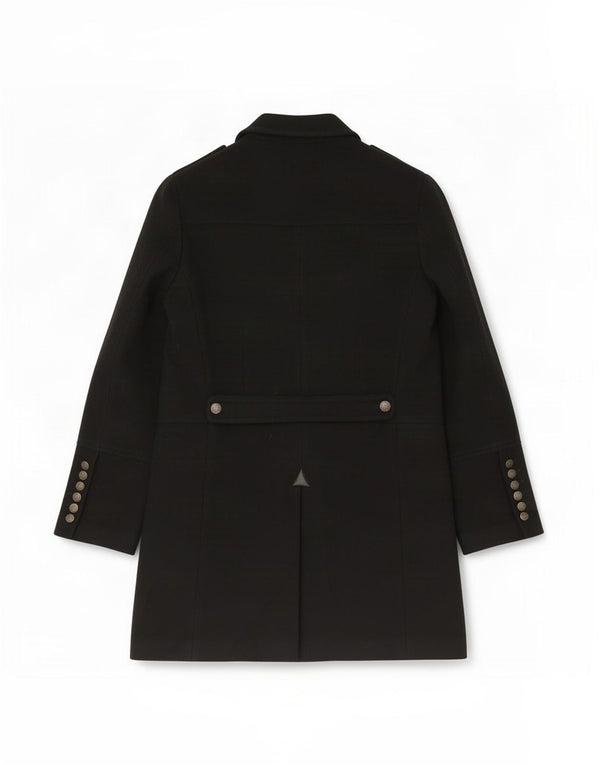 Zara Mens Military Double Breasted Coat UK 40 Large Black