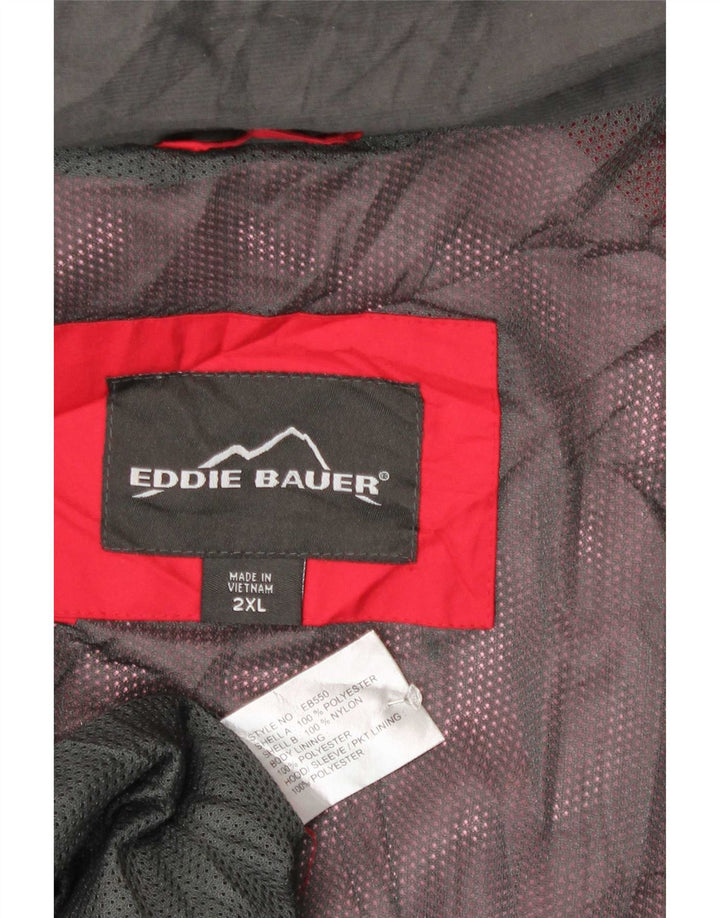 Jaqueta corta-vento masculina Eddie Bauer 2XL poliéster colorblock vermelho