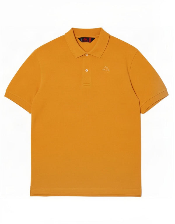 Camisa polo masculina Kappa grande algodão amarelo