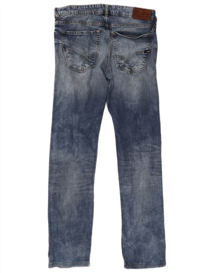Calça jeans reta feminina Gas W32 L30 algodão azul