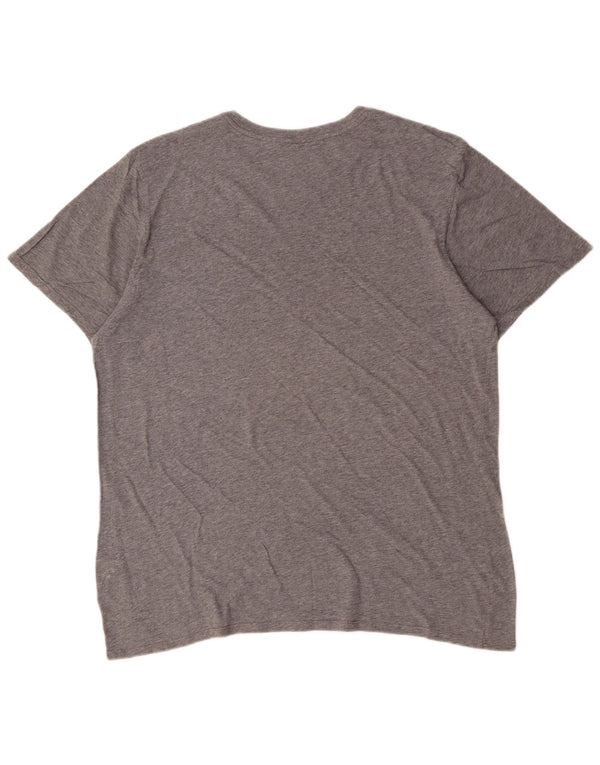Camiseta masculina Nike Top XL cinza manchado de algodão