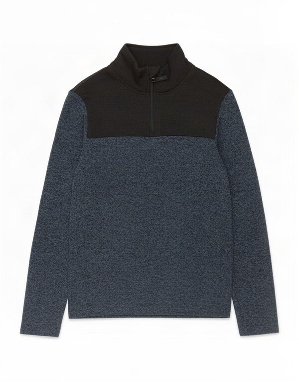 Moletom masculino Mountain Warehouse com zíper e gola em bloco XS azul marinho