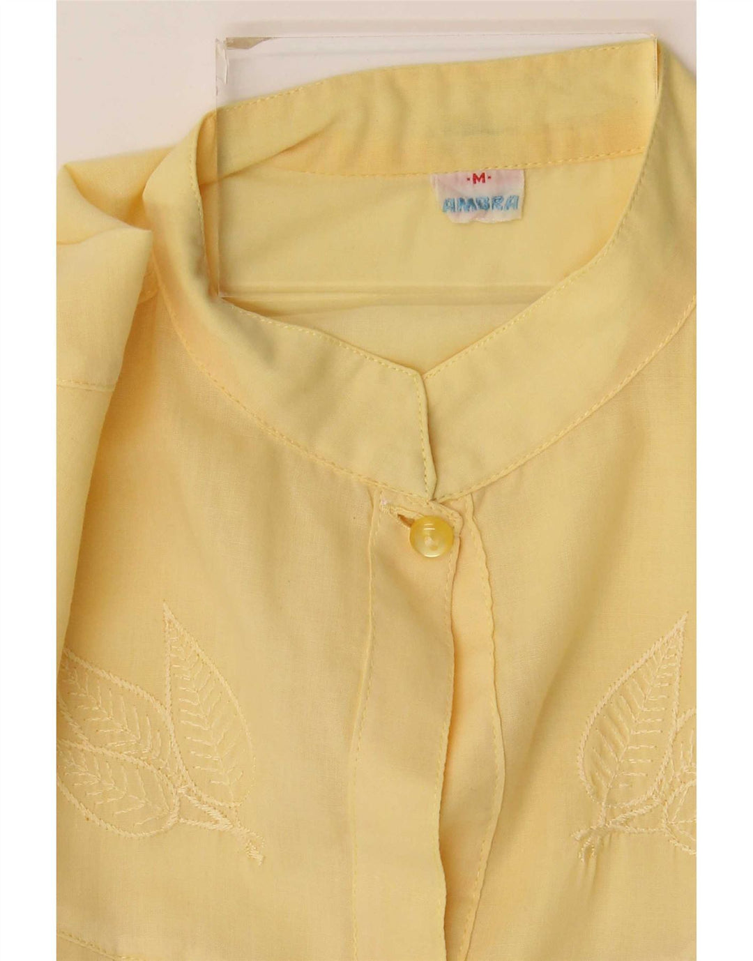 Blusa feminina de manga curta Ambra Reino Unido 14 poliéster amarelo médio