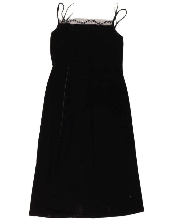 Vestido maxi feminino sem mangas Opera By Richards Reino Unido 16 grande poliéster preto