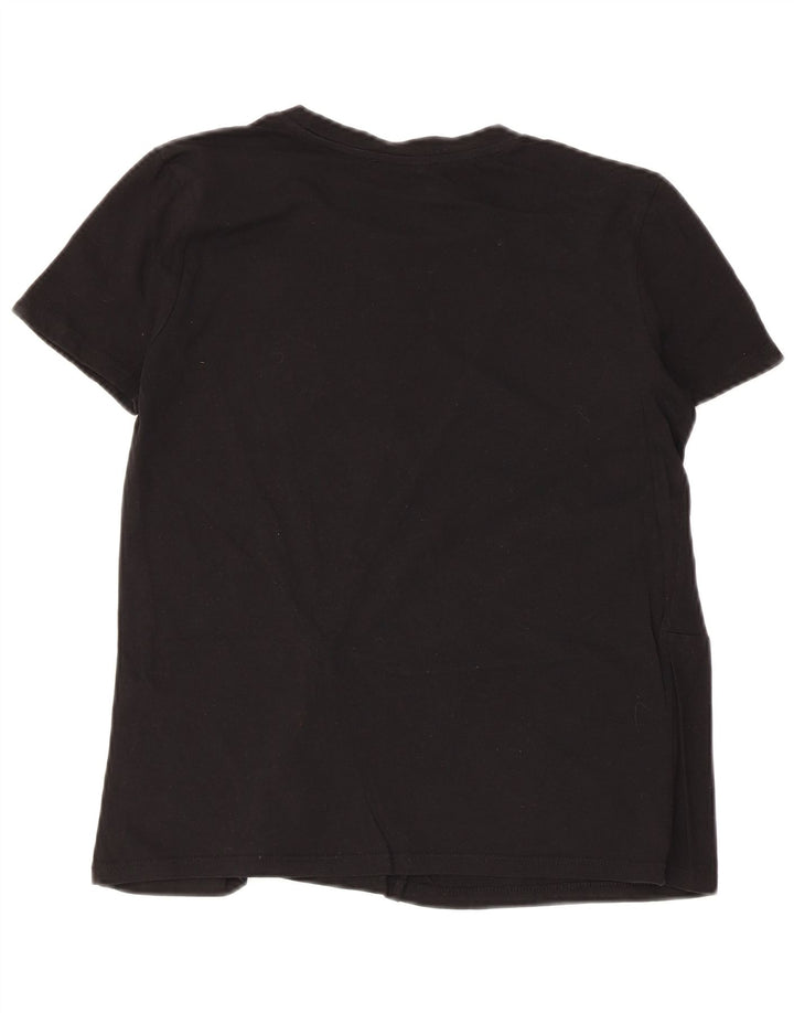 Blusa feminina Zara Top UK 10 pequeno algodão preto