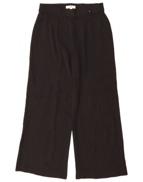 Calça casual feminina Marks & Spencer com perna larga Reino Unido 12 médio W30 L29 preta