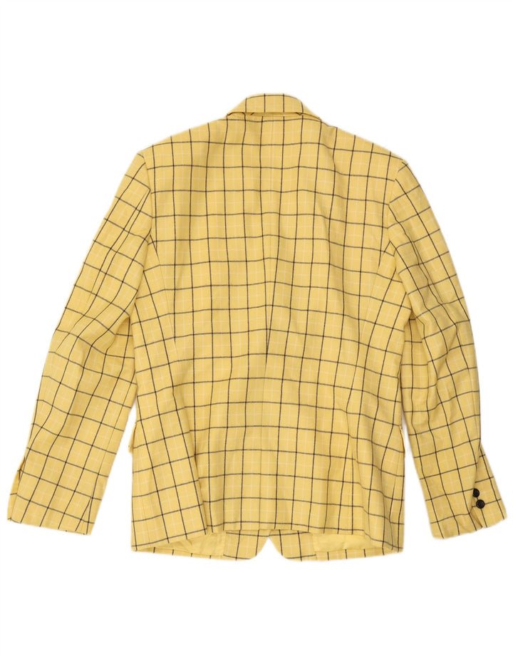 Jaqueta blazer feminina de 3 botões Oliver By Valentino IT 46 xadrez amarelo grande