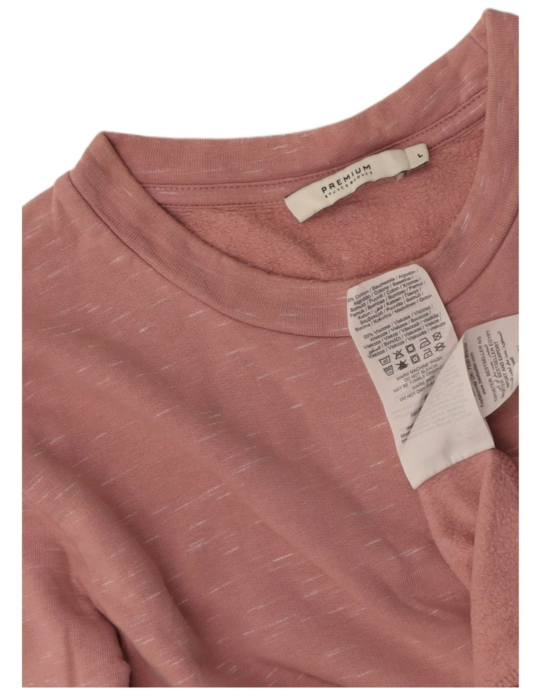 JACK & JONES moletom masculino jumper grande algodão manchado rosa