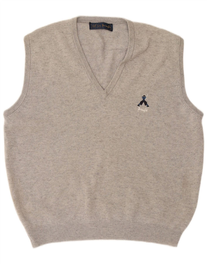 Pringle Mens Vest Tank Top XL Lã Cinza