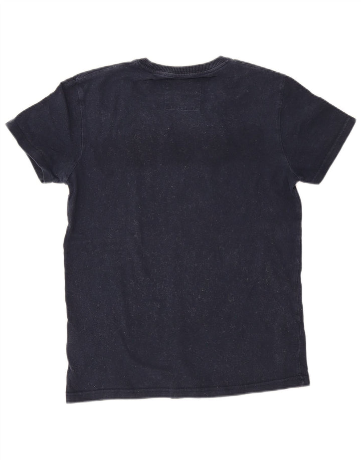 Camiseta gráfica masculina Superdry Top médio algodão azul marinho
