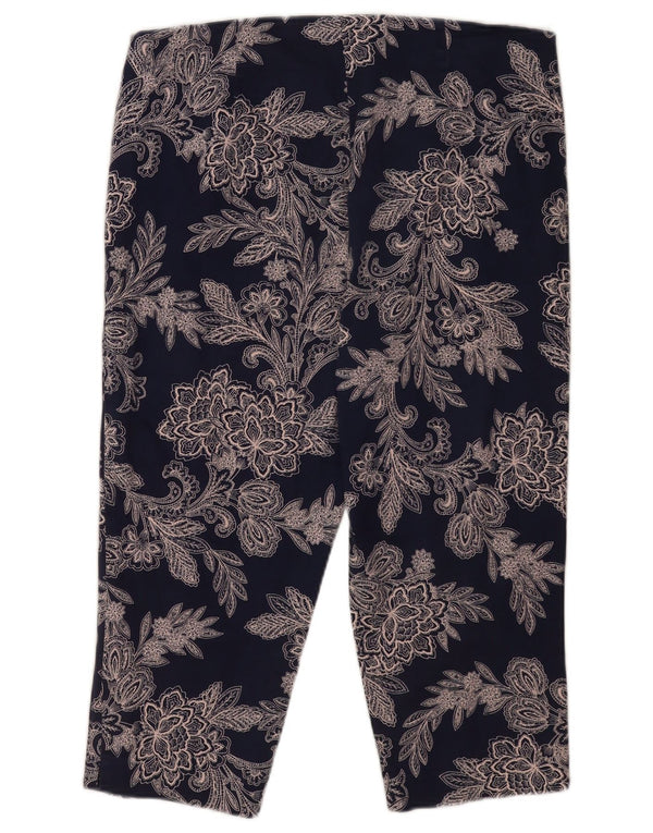 Calça capri feminina Marks & Spencer com padrão abstrato Reino Unido 16 grande W34 L19