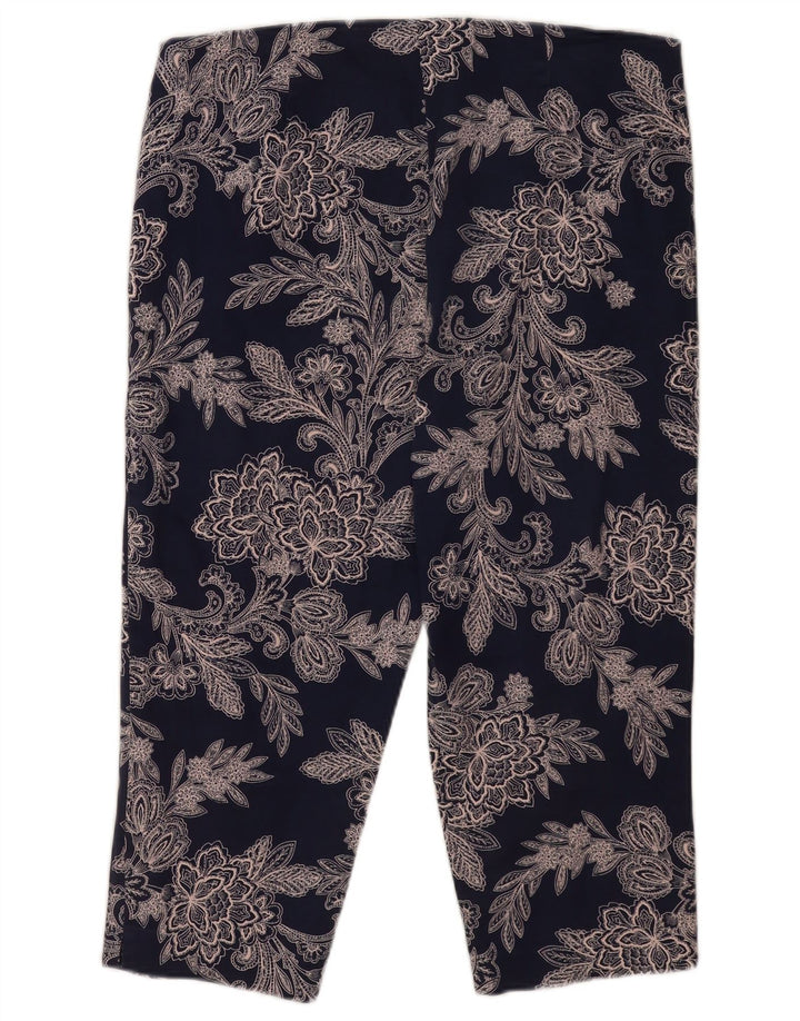 Calça capri feminina Marks & Spencer com padrão abstrato Reino Unido 16 grande W34 L19