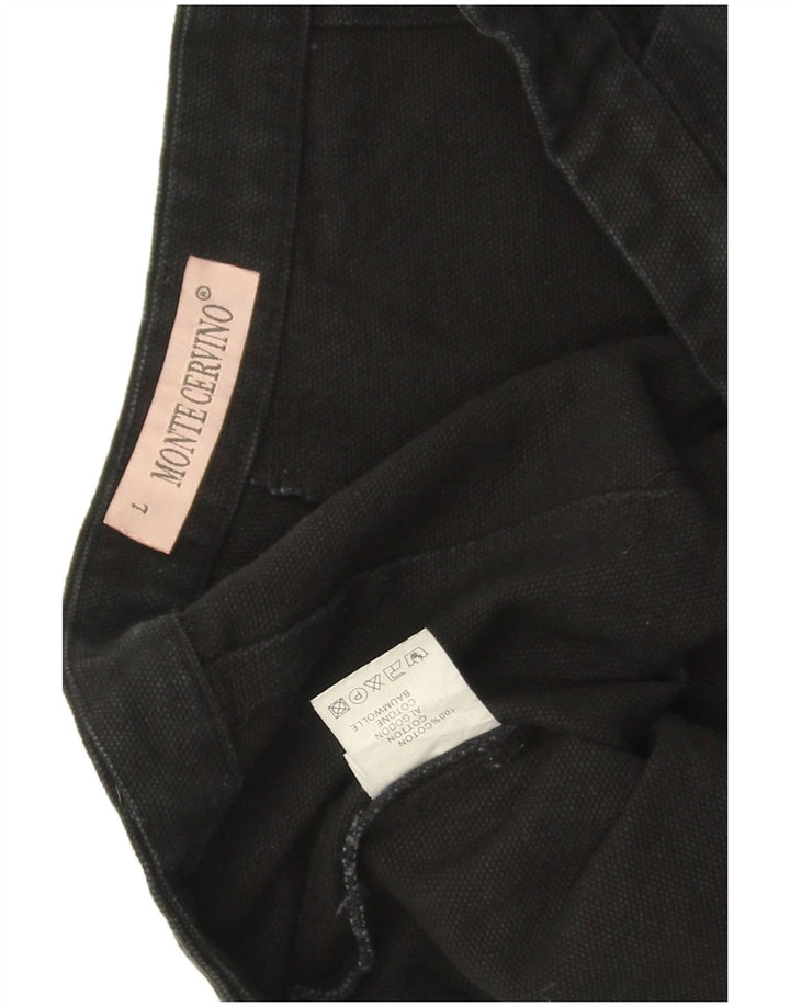 Shorts Chino feminino vintage gráfico grande W30 algodão preto