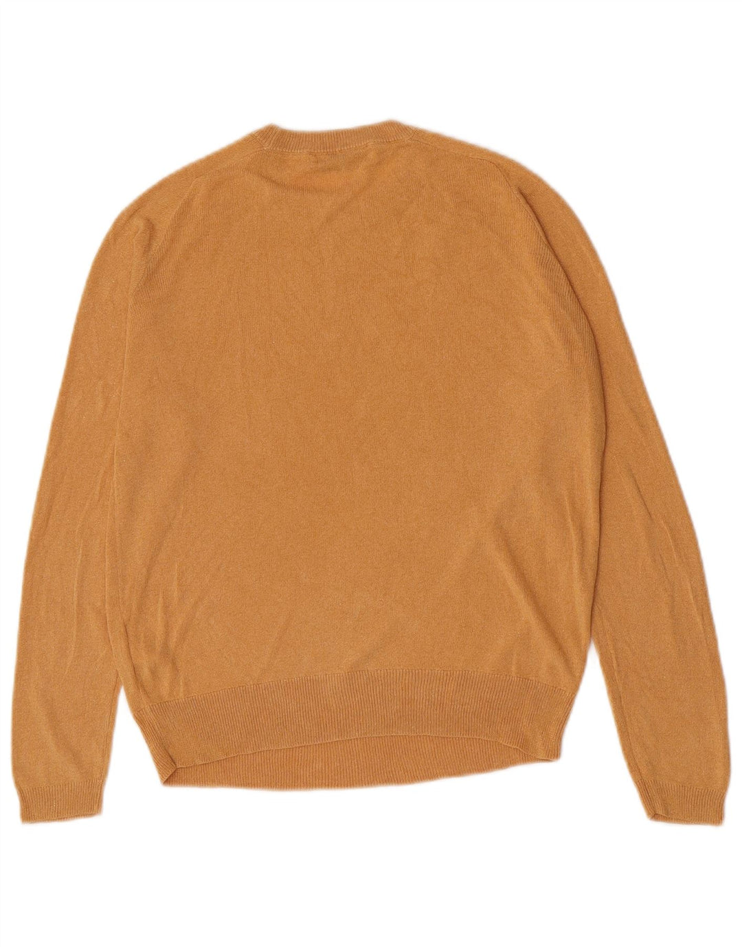 Suéter feminino Zara com gola redonda e viscose laranja média UK 12