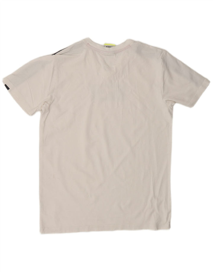 Camiseta gráfica masculina DIADORA Top médio branco colorblock