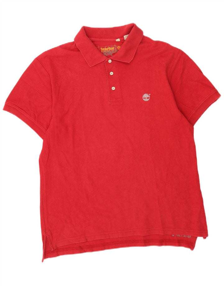 Camisa polo masculina Timberland grande algodão vermelho