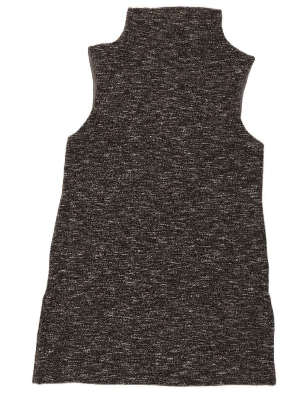 Vestido feminino Benetton sem mangas UK 8 pequeno cinza manchado