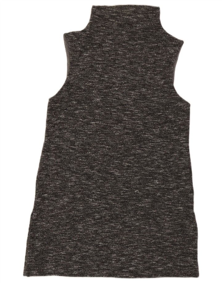 Vestido feminino Benetton sem mangas UK 8 pequeno cinza manchado