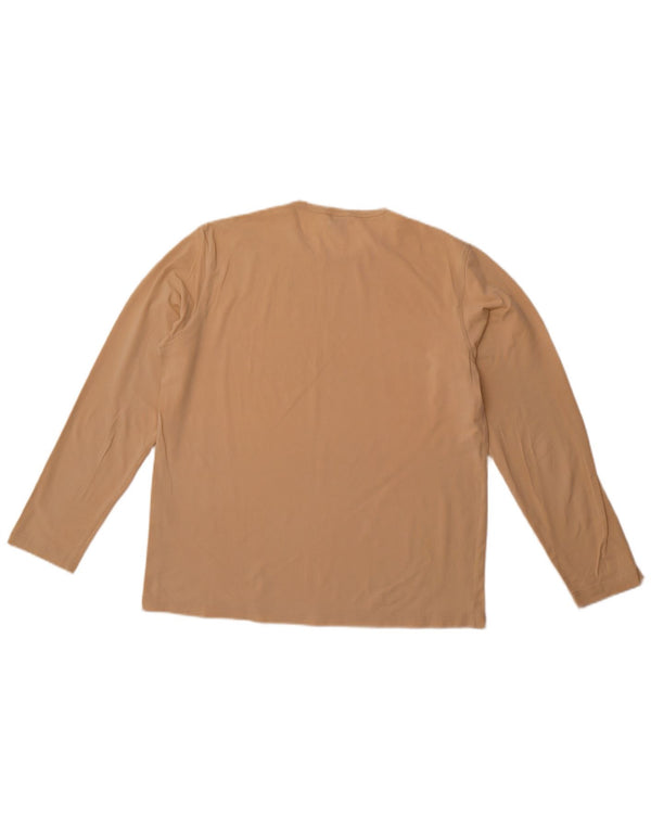 CALVIN KLEIN JEANS Top feminino manga comprida UK 18 XL algodão bege