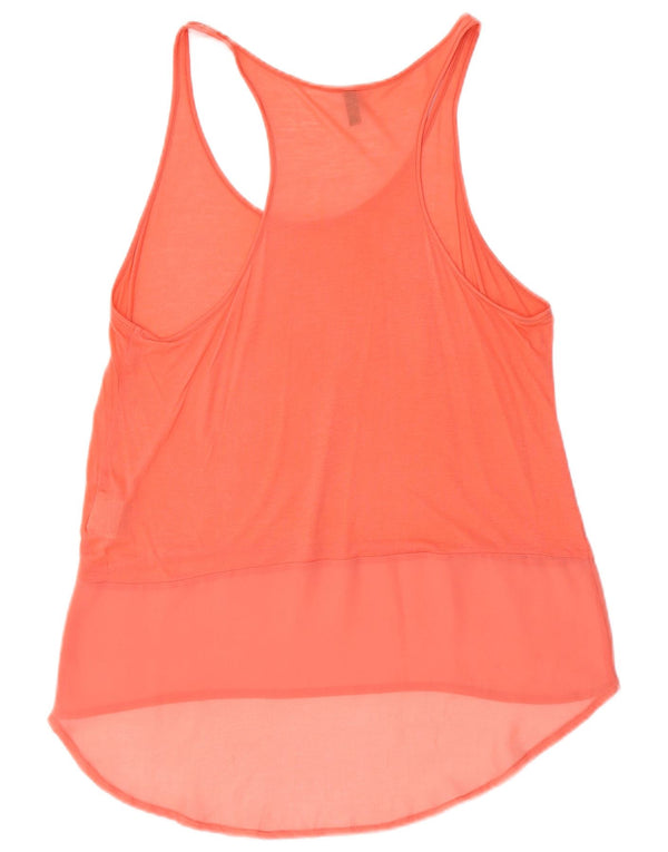 Colete transparente feminino BENETTON Reino Unido 10 pequeno modal laranja