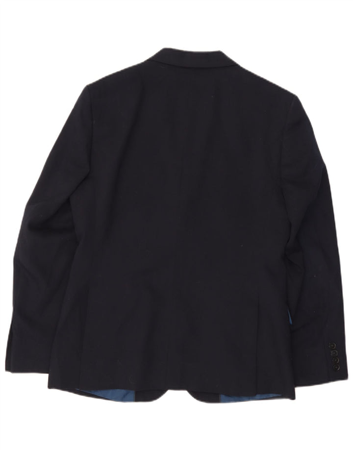 Jaqueta blazer masculina de 2 botões Marks & Spencer Reino Unido 38 lã azul marinho médio