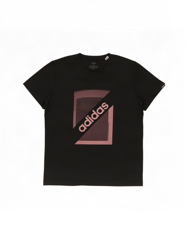 Camiseta feminina gráfica Adidas UK 16/18 grande algodão preto