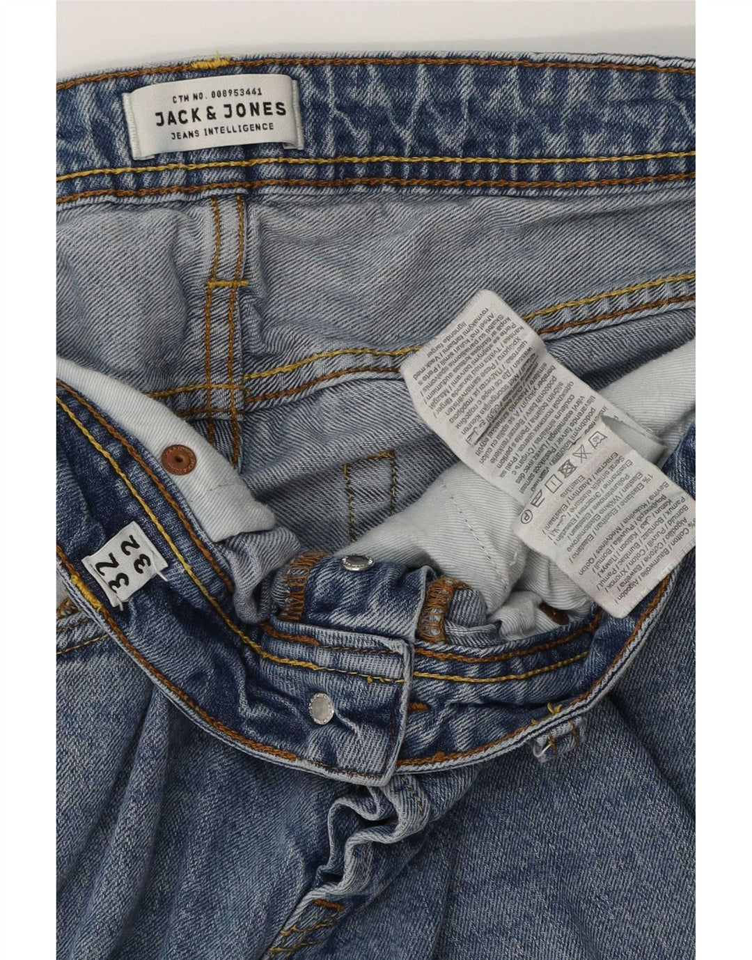 Jack & Jones Masculino Tim Slim Jeans W32 L32 Azul Algodão