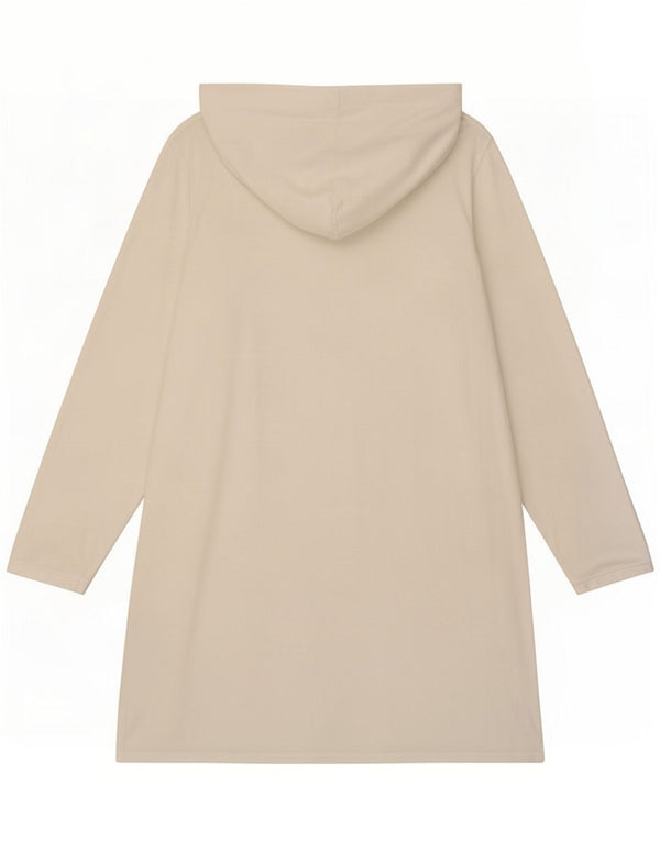 Tommy Hilfiger Womens Hoodie Dress UK 14 Medium White Cotton