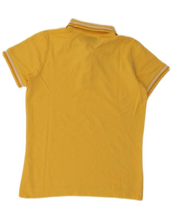 Camisa polo feminina Kappa UK 14 grande listrada amarela