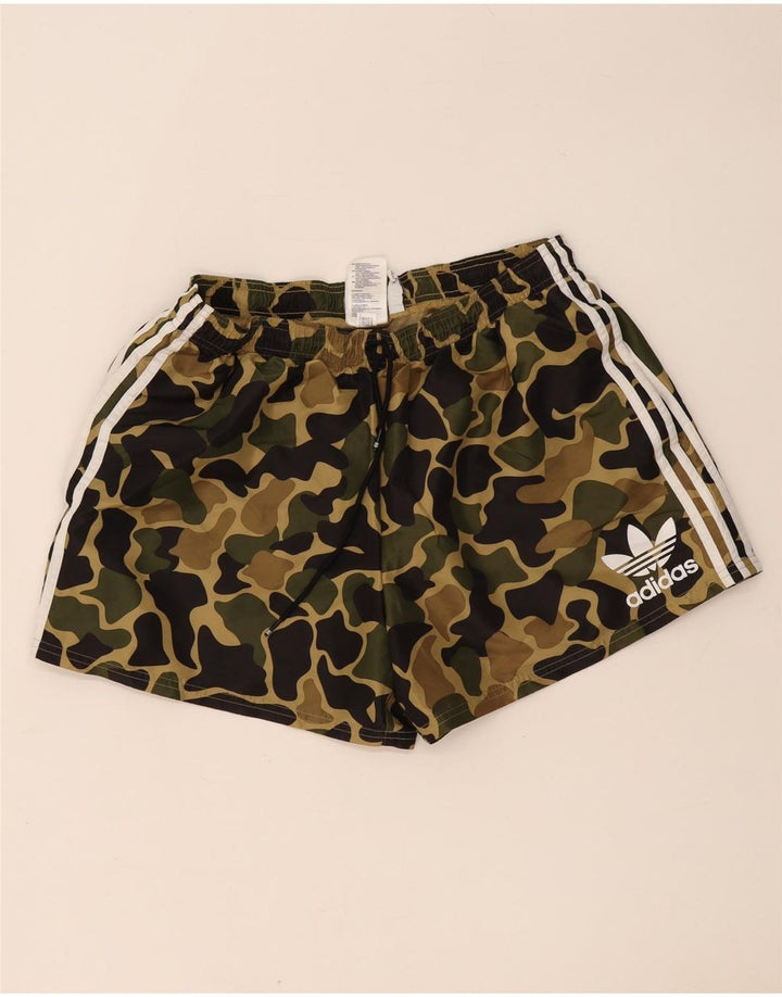 Adidas Mens Sport Shorts XL Khaki Camuflagem Poliéster