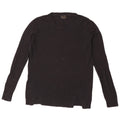 Suéter feminino Massimo Dutti com gola redonda Reino Unido 14 algodão preto médio