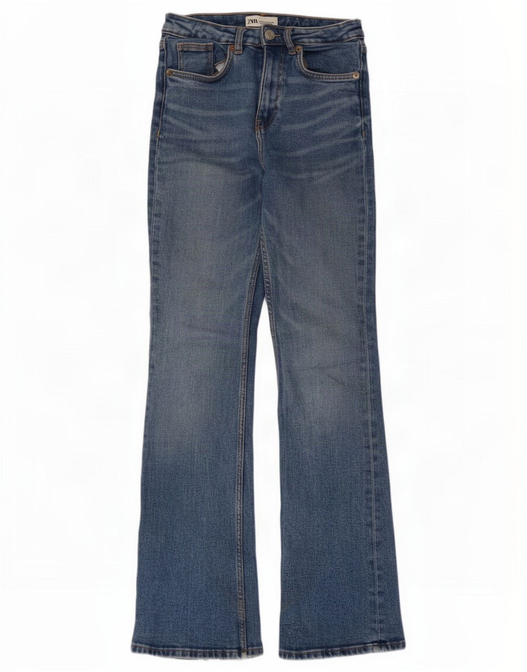 Zara Calça jeans feminina larga EU 36 XS W26 L31 Azul